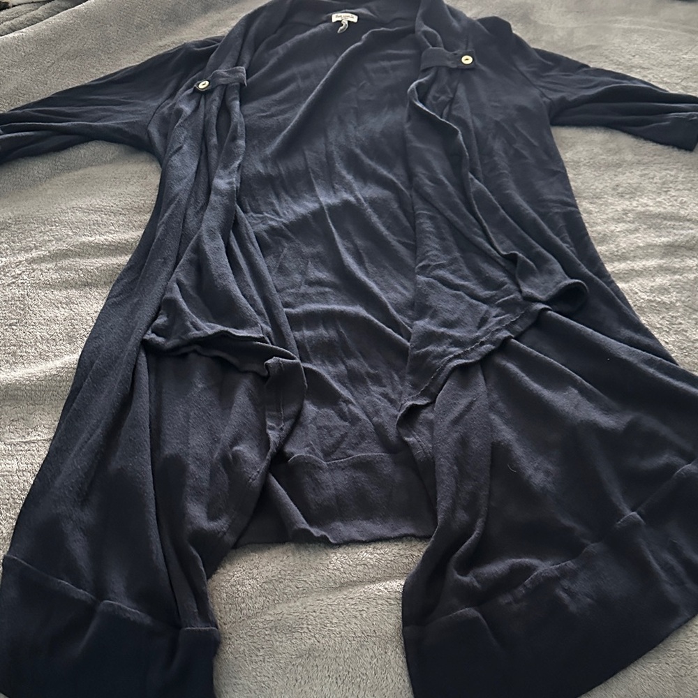 Navy Splendid Open Front Cardigan - Picture 4 of 4